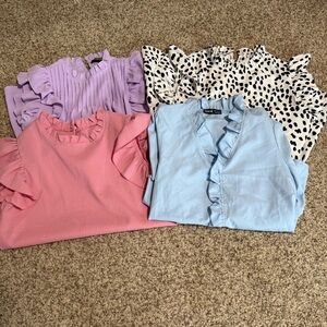 Set of 4 Stylish Shein Brand Blouses Size Medium.
